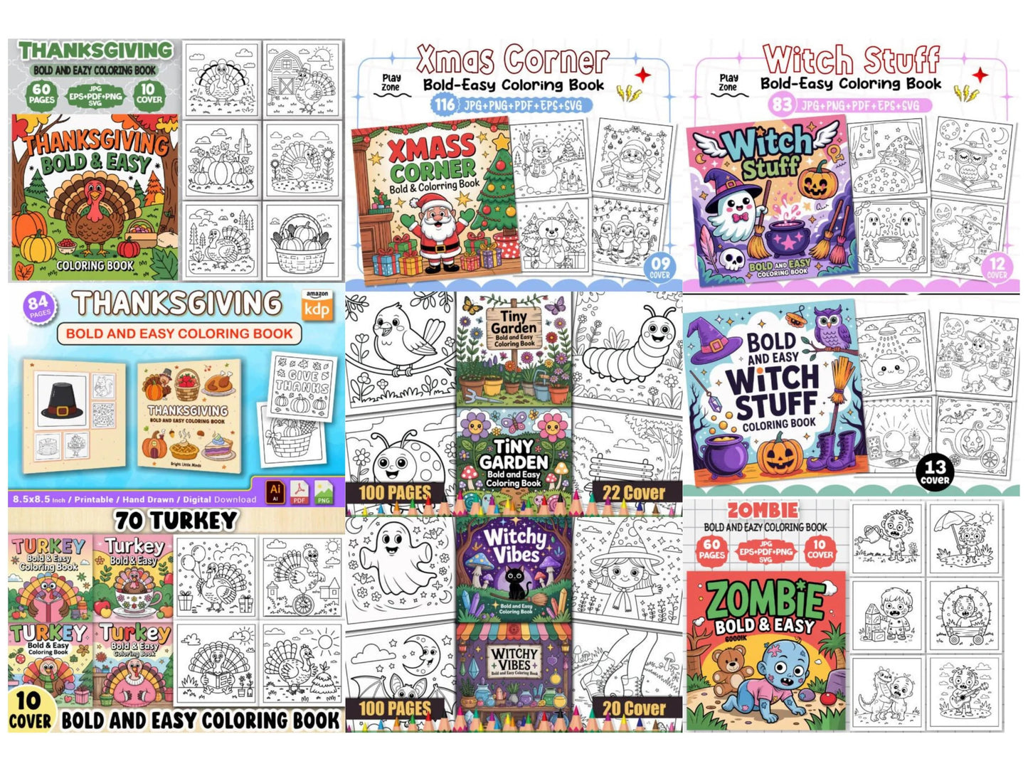 5000+ Bold & Easy Coloring Pages Mega Bundle | Printable PDF for Stress Relief, Crafts & Creative Projects