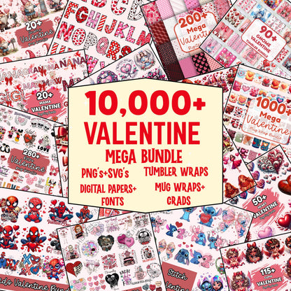 10,000+ Valentine Mega Bundle — Premium PNG Graphics Pack