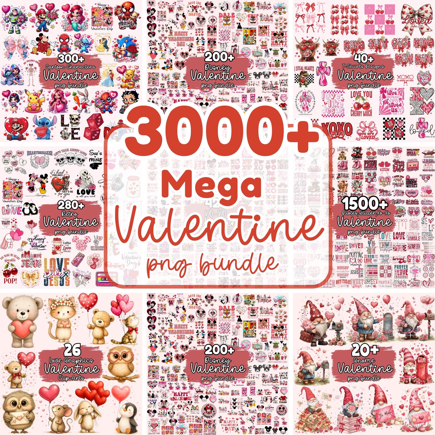 10,000+ Valentine Mega Bundle — Premium PNG Graphics Pack