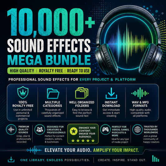10,000+ Sound Effects Mega Bundle | Royalty-Free SFX for YouTube, Video Editing & Content Creation