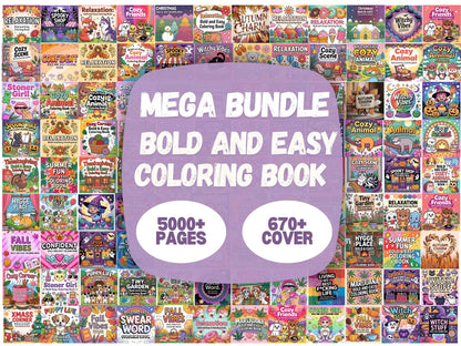 5000+ Bold & Easy Coloring Pages Mega Bundle | Printable PDF for Stress Relief, Crafts & Creative Projects