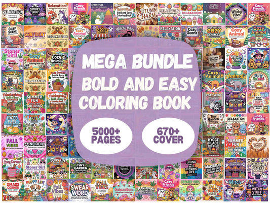 5000+ Bold & Easy Coloring Pages Mega Bundle | Printable PDF for Stress Relief, Crafts & Creative Projects
