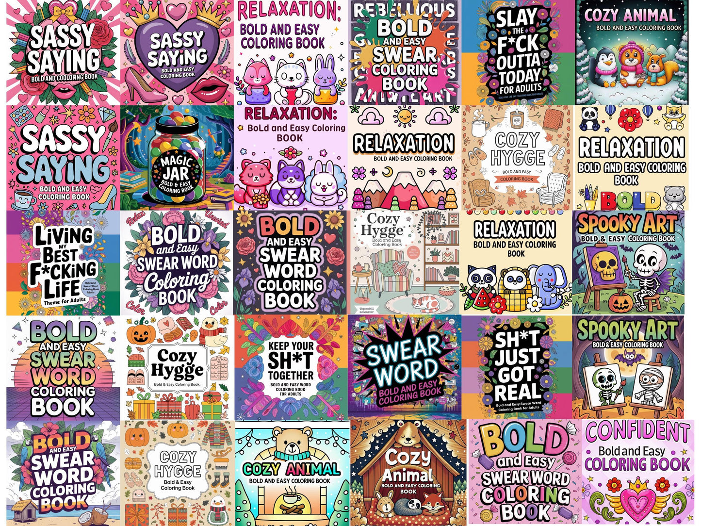5000+ Bold & Easy Coloring Pages Mega Bundle | Printable PDF for Stress Relief, Crafts & Creative Projects