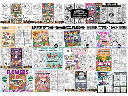 5000+ Bold & Easy Coloring Pages Mega Bundle | Printable PDF for Stress Relief, Crafts & Creative Projects
