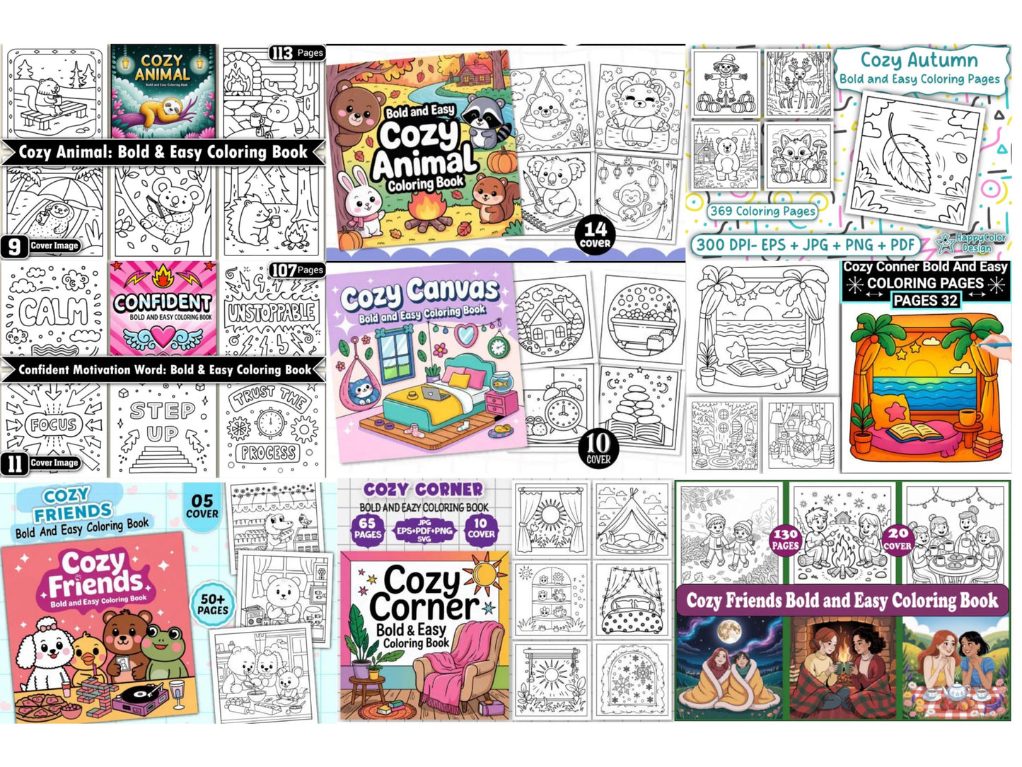 5000+ Bold & Easy Coloring Pages Mega Bundle | Printable PDF for Stress Relief, Crafts & Creative Projects