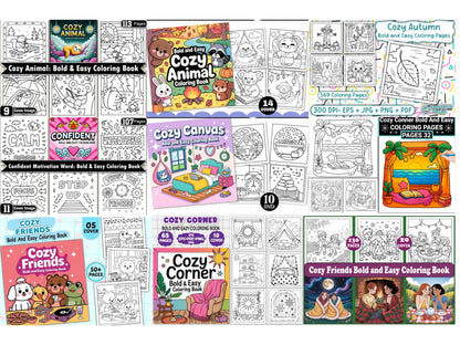 5000+ Bold & Easy Coloring Pages Mega Bundle | Printable PDF for Stress Relief, Crafts & Creative Projects