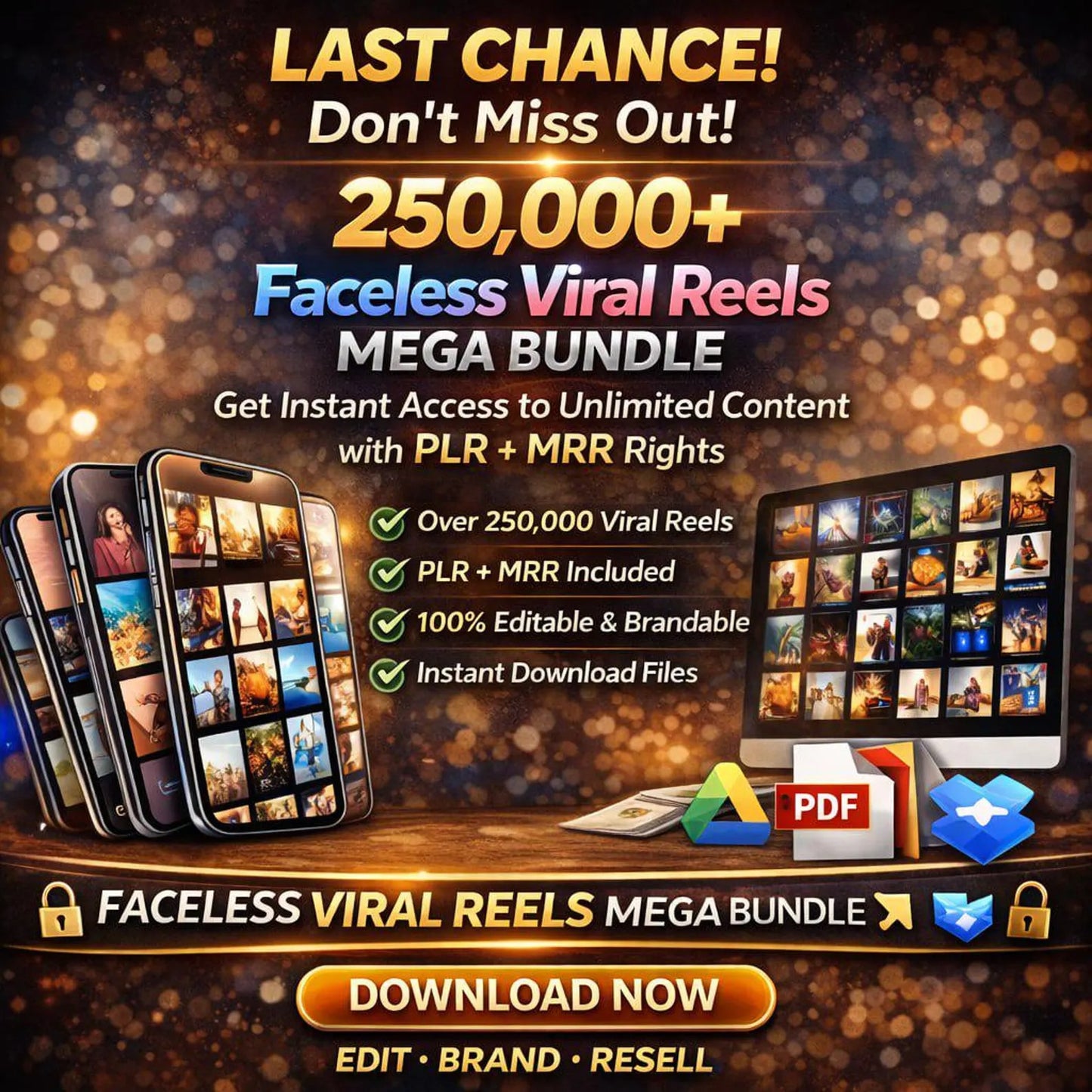 250K Viral Reels Mega Bundle (PLR + MRR)